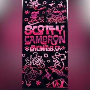 NWT SCOTTY CAMERON GALLERY 10 Year Party Golf Towel Black Pink Wasabi Surfer